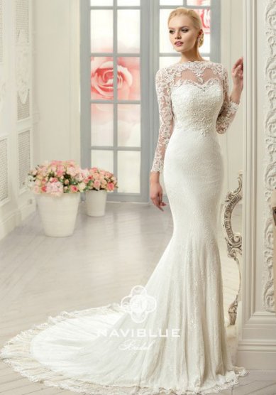 Свадебное платье Кейли с рукавом-B46684 - Свадебный салон BARSELONA