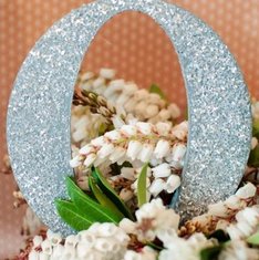 Декор Объемные буквы с цветами или блестками