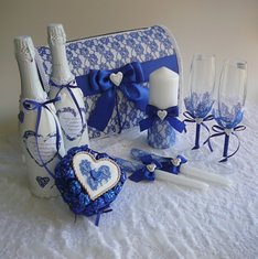 Свадебный набор синий D26249