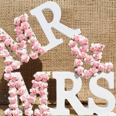 Аксессуар О122528 - Декор Объемные буквы с цветами или блестками