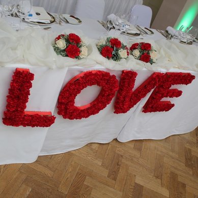 Аксессуар О122529 - Декор Объемные буквы с цветами или блестками