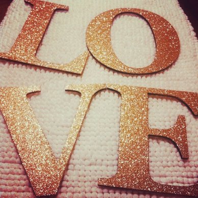 Аксессуар О122533 - Декор Объемные буквы с цветами или блестками