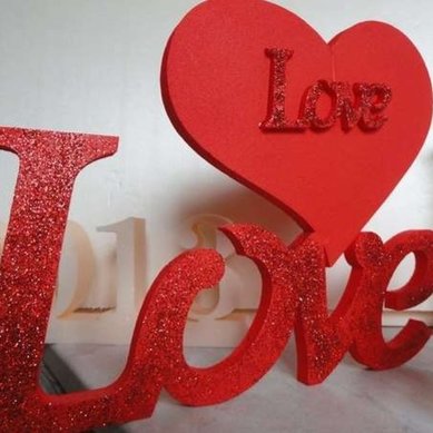 Аксессуар О122534 - Декор Объемные буквы с цветами или блестками